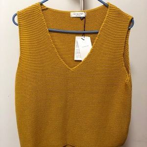 Yellow knit vest